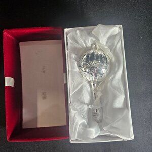 Vintage Things Remembered Silver Plated My First Christmas Baby Rattle Ornament